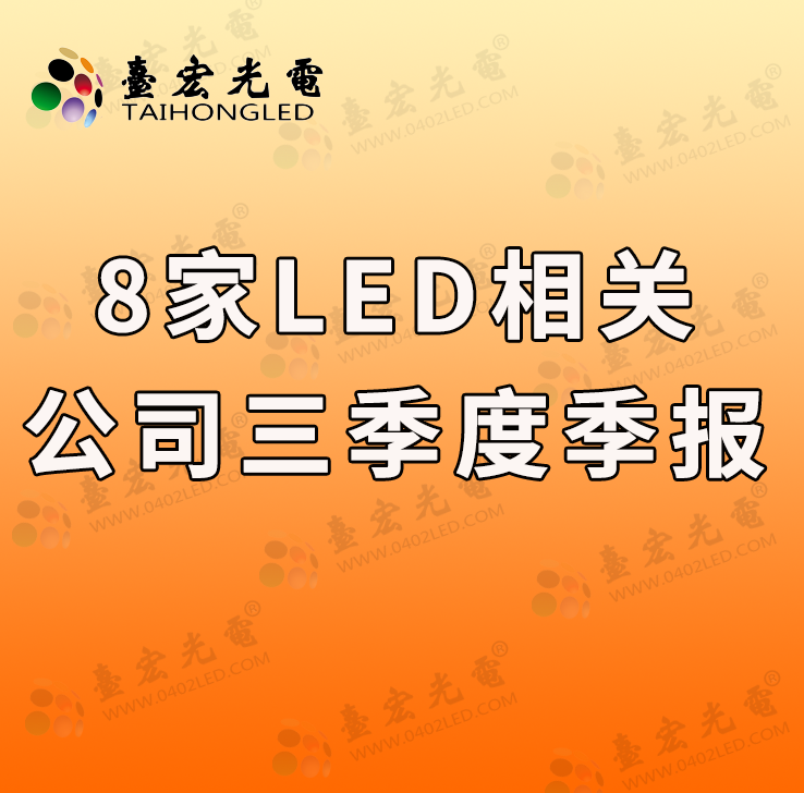 2023LED行业早期复苏之又8家LED相关公司2023三季度报一览